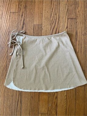 NWT Gold Shimmer Side-Tie Swim